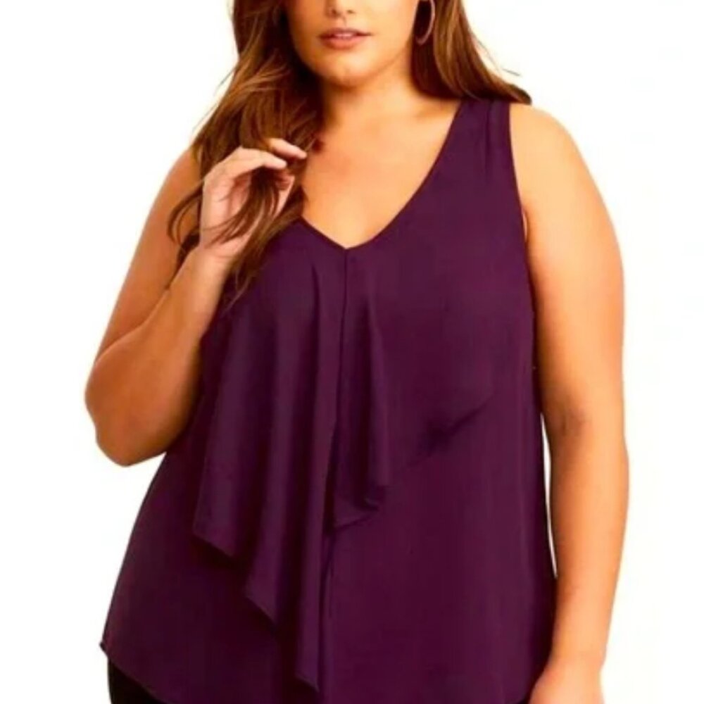 Torrid Size 2 Purple Georgette Tank, EUC